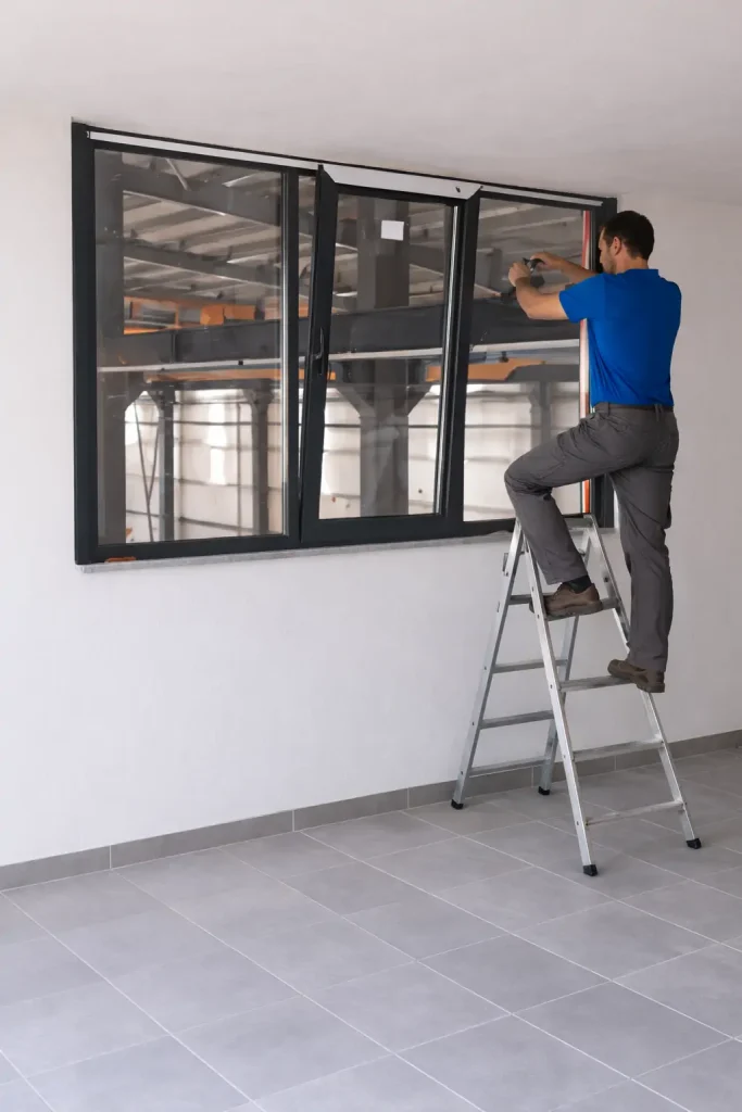 התקנת חלון אלומיניום במשרד